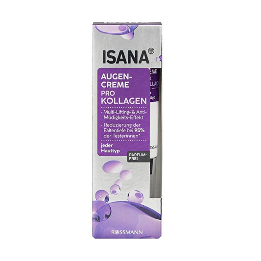 Isana Collagen Energy Crema para el Contorno de Ojos 15ml - Reduce las Arrugas | Vegano