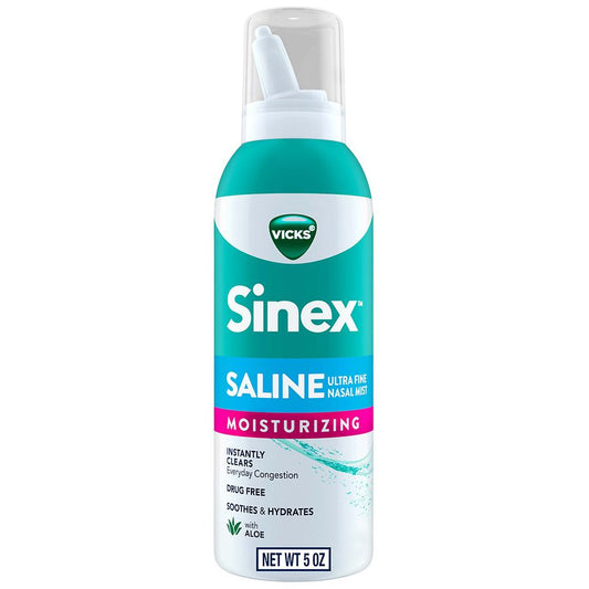 Vicks Sinex Saline Ultra Fine Nasal Mist Spray With Aloe, 5 Oz Health Care Pasteur Pharmacy