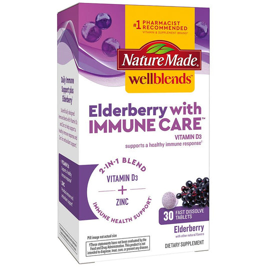 Nature Made Elderberry With Immune Care, Fast Dissolve Tablets Vitamins & Supplements Pasteur Pharmacy