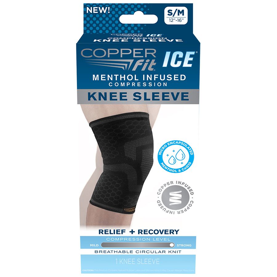 Copper Fit ICE Knee Sleeve Infused With Cooling Action & Menthol - S/M Health & Beauty Pasteur Pharmacy