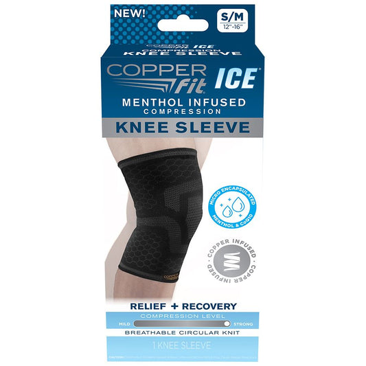 Copper Fit ICE Knee Sleeve Infused With Cooling Action & Menthol - S/M Health & Beauty Pasteur Pharmacy