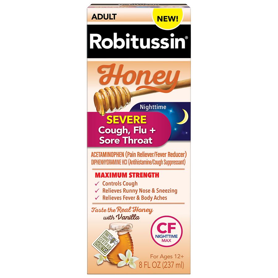 Robitussin Adult Max Strength Severe Night Honey Honey Pasteur Pharmacy