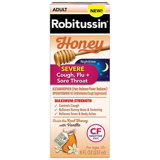 Robitussin Adult Max Strength Severe Night Honey Honey Pasteur Pharmacy
