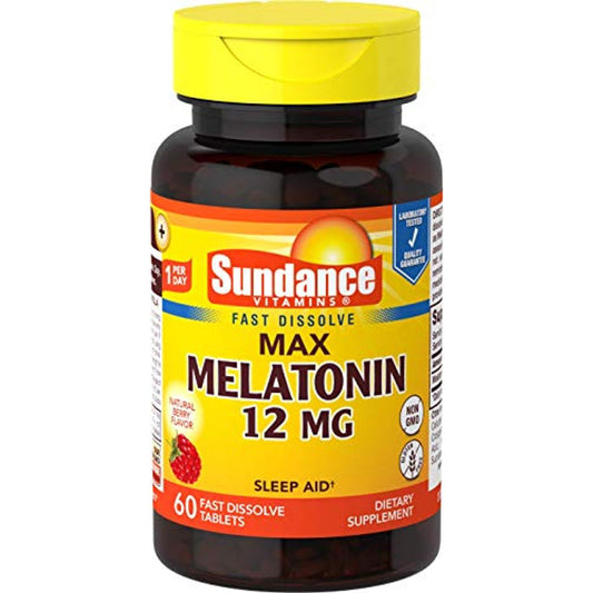 Sundance Vitamins® Melatonin – 12 mg Tablets Vitamins & Supplements Pasteur Pharmacy