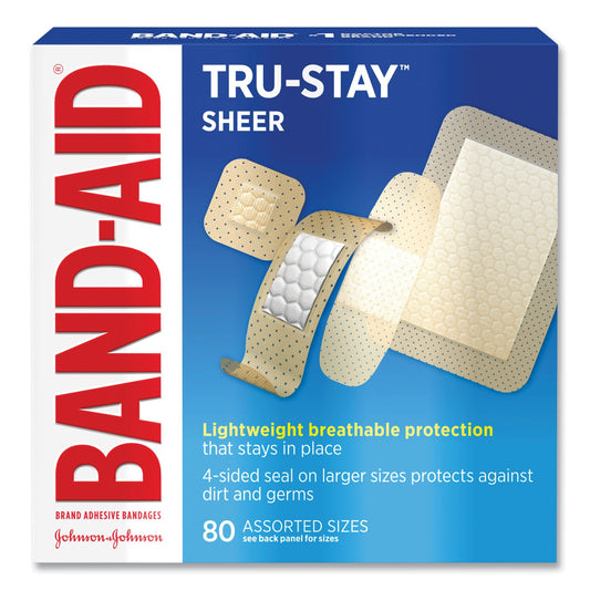 Band-Aid Brand Sheer Strips Adhesive Bandages, Basic Care Assorted Sizes First Aid Pasteur Pharmacy