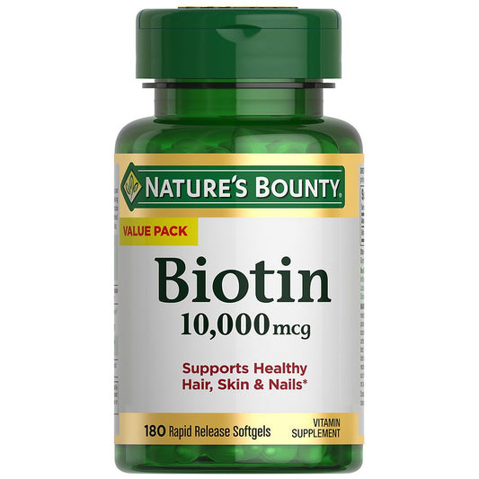 Nature’s Bounty® Biotin – 10,000 mcg Rapid Release Softgels Nails Pasteur Pharmacy