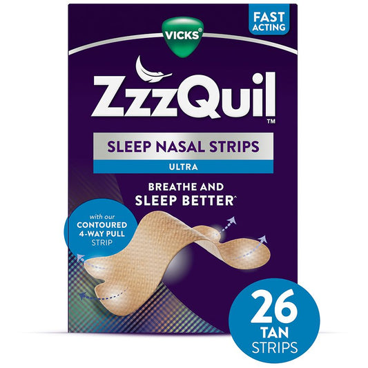 Vicks ZzzQuil Sleep Ultra Nasal Strips 26Ea Snoring & Sleep Apnea Aids Pasteur Pharmacy