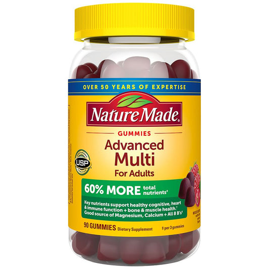 Nature Made Advanced Multi For Adults Multivitamin Gummies Mixed Berry Flavor Vitamins & Supplements Pasteur Pharmacy