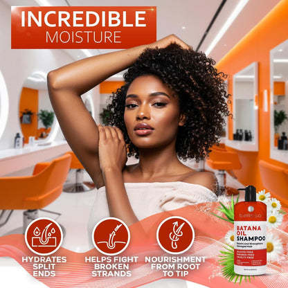 Batana Oil Shampoo Volumizing Salon Formula for Thinning and Fine Hair Women Men Sulfate and Paraben Free Thickening Volume Boost for a Thicker Fuller Feeling With Moroccan Argan Oil