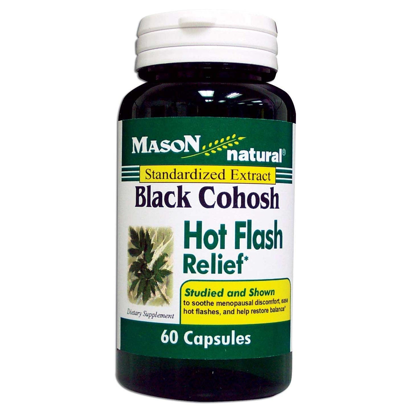 Mason Natural Black Cohosh Hot Flash Relief Standardized Extract Capsules 60 Vitamins & Supplements Pasteur Pharmacy