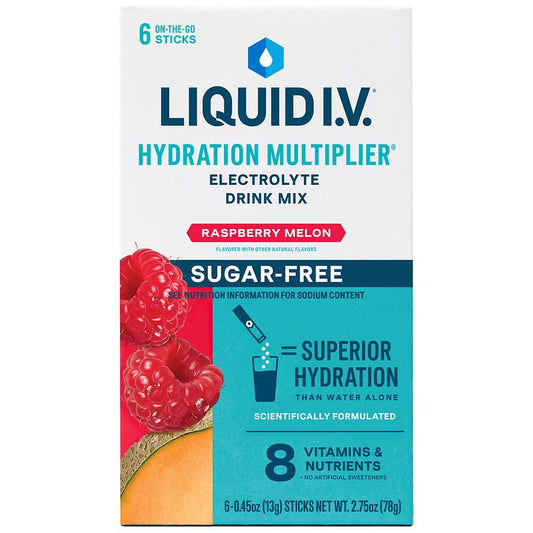 Liquid I.V. 6 Ct Sugar Free Raspberry Melon Case Melons Pasteur Pharmacy