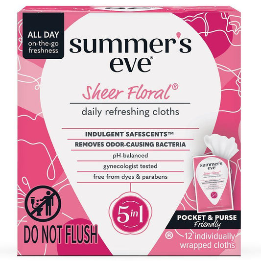 Summer's Eve Sheer Floral Daily Feminine Wipes, Removes Odor, pH Balanced Personal Care Pasteur Pharmacy