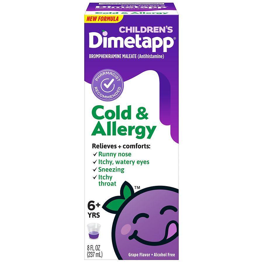 Children's Dimetapp 6+ Yrs Grape Flavor Cold & Allergy 8 Fl Oz Grapes Pasteur Pharmacy
