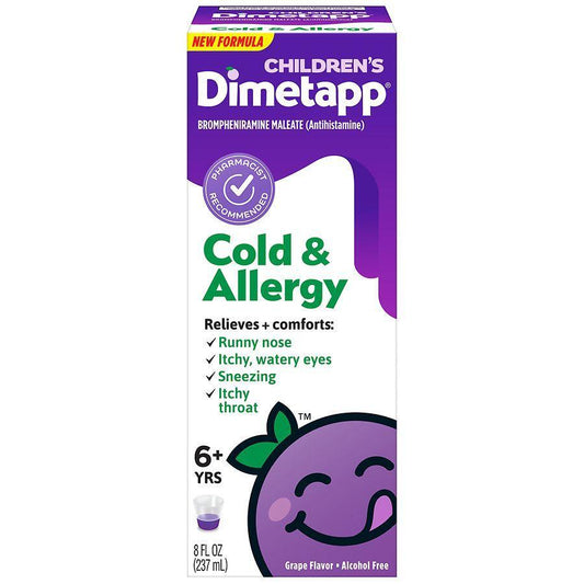 Children's Dimetapp 6+ Yrs Grape Flavor Cold & Allergy 8 Fl Oz Grapes Pasteur Pharmacy