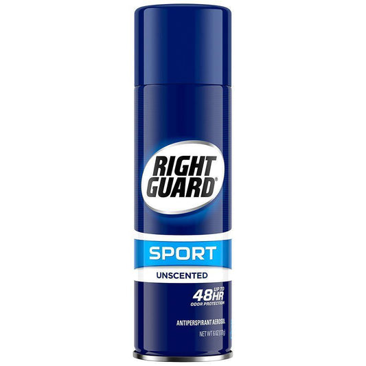 Right Guard Antiperspirant Aerosol, Unscented, Sport 6 Oz Deodorant Pasteur Pharmacy