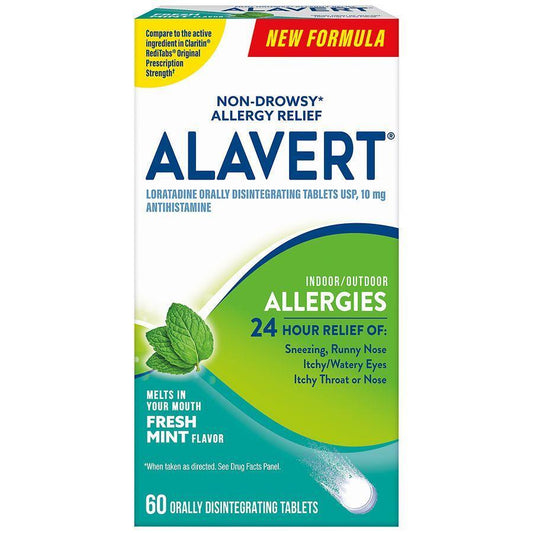Alavert Tablets Indoor/Outdoor Fresh Mint Flavor Allergies Health Care Pasteur Pharmacy