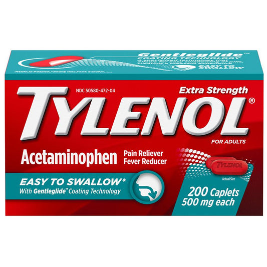 Tylenol Extra Strength Acetaminophen Pain Reliever Caplets Medicine Cabinets Pasteur Pharmacy