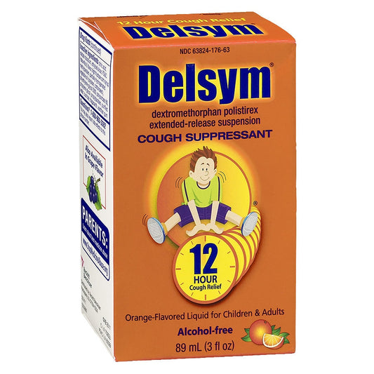 Delsym Children’s Cough 12 Hour Relief Orange Flavored Liquid 3 Fl Oz Health & Beauty Pasteur Pharmacy