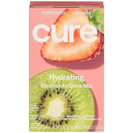 Cure Electrolyte Hydrating Drink Mix – Strawberry Kiwi (8-Pack Sticks) Powdered Beverage Mixes Pasteur Pharmacy