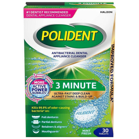 Polident Antibacterial Dental Appliance Cleanser, Mint Fresh, Tablets Personal Care Pasteur Pharmacy
