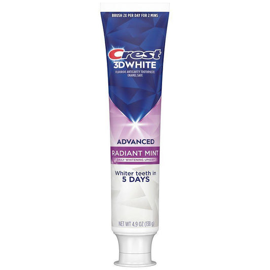 Crest 3D White Advanced Teeth Whitening Toothpaste Radiant Mint 4.9 oz Toothpaste Pasteur Pharmacy