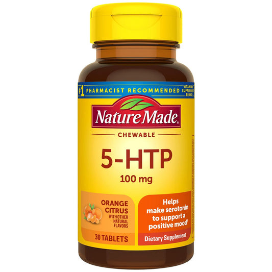 Nature Made 5 Htp, 100 Mg, Chewable, Tablets, Orange Citrus Vitamins & Supplements Pasteur Pharmacy