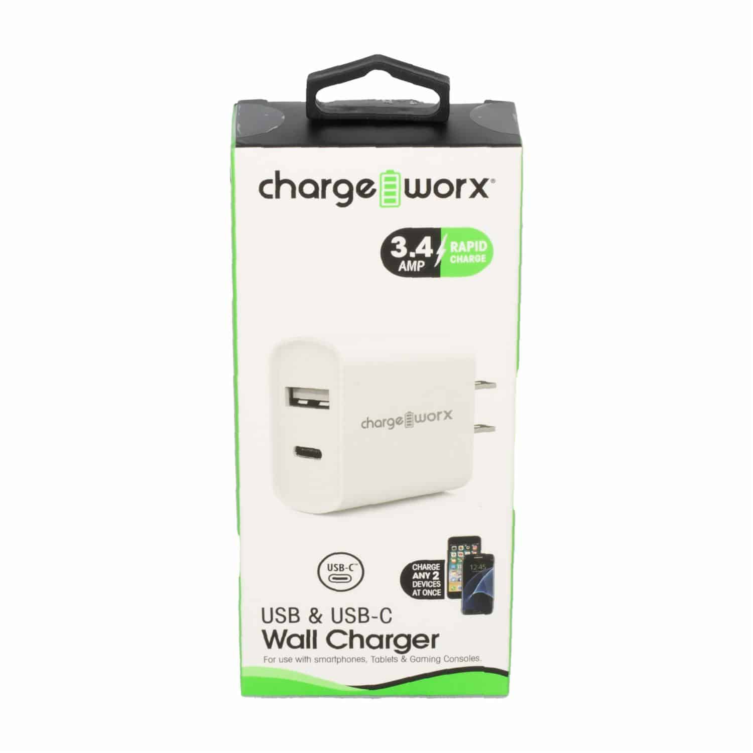 ChargeWorx® Dual USB Wall Charger – White Cables Pasteur Pharmacy