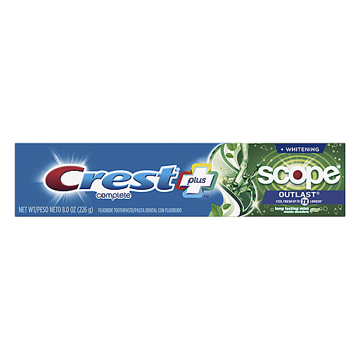 Crest Complete Plus Scope Toothpaste, Fluoride, Whitening, Outlast, Long Lasting Mint Toothpaste Pasteur Pharmacy