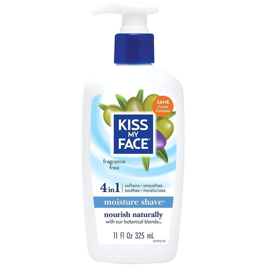 Kiss My Face 4 in1 Moisture Shave, Fragrance Free 325ML Shaving Cream Pasteur Pharmacy