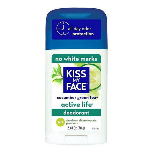 Kiss My Face Active Life Deodorant Stick, Cucumber Green Tea, 2.48 Oz Deodorant Stick Pasteur Pharmacy