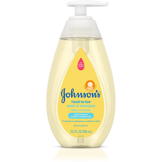 Johnson's Head-To-Toe Tearless Gentle Baby Wash & Shampoo, 10.2 Fl. Oz Shampoo Pasteur Pharmacy