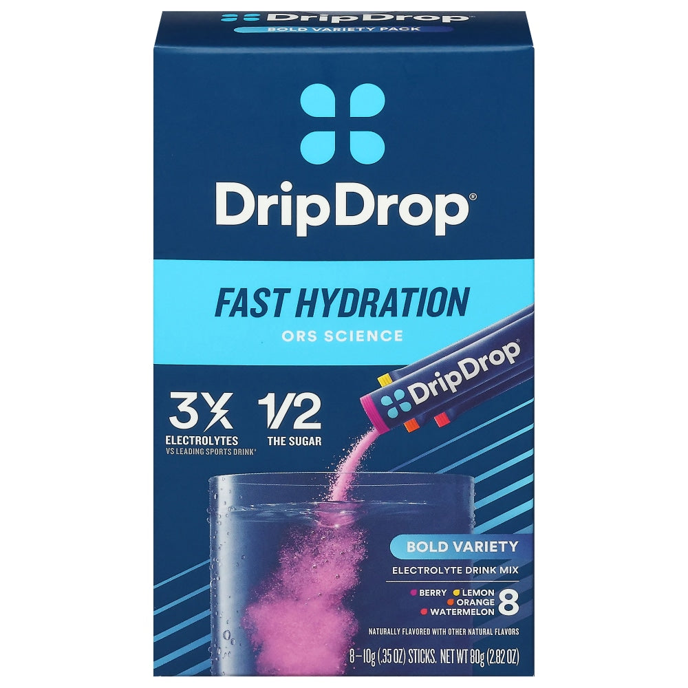 Drip Drop Dehydration Relief Bold Variety Powder 8Ct Beverages Pasteur Pharmacy