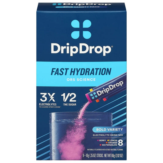 Drip Drop Dehydration Relief Bold Variety Powder 8Ct Beverages Pasteur Pharmacy