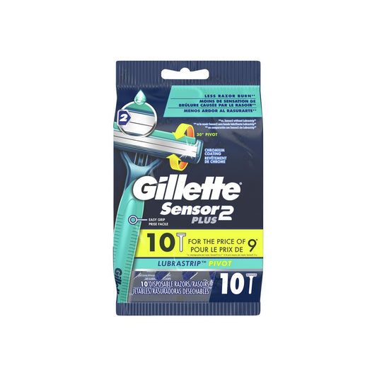 Gillette Sensor2 Plus Pivoting Head Men's Disposable Razors Shaving & Grooming Pasteur Pharmacy