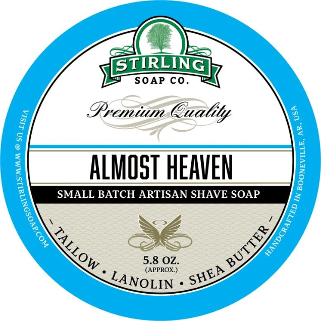 Stirling Soap Co. Almost Heaven Shave Soap Jar 5.8 oz Shave Soap Pasteur Pharmacy