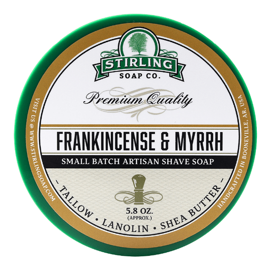 Stirling Soap Co. Frankincense Emyrrh Shave Soap Jar 5.8 oz Shave Soap Pasteur Pharmacy