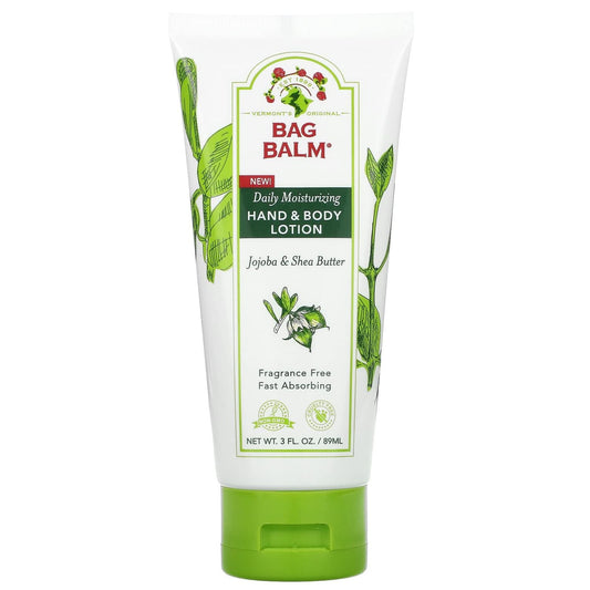 Bag Balm Hand & Body Lotion, Daily Moisturizing, Jojoba & Shea Butter Lotion & Moisturizer Pasteur Pharmacy