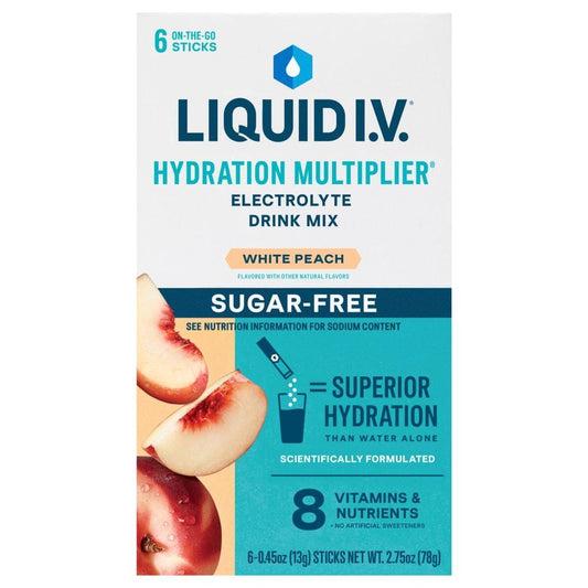 Liquid I.V. Electrolyte Drink Mix, Sugar Free, White Peach Beverages Pasteur Pharmacy