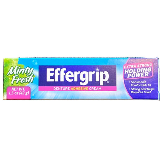 Effergrip Denture Adhesive Cream Extra Strong Holding Power 1.5 Oz Denture Adhesives Pasteur Pharmacy