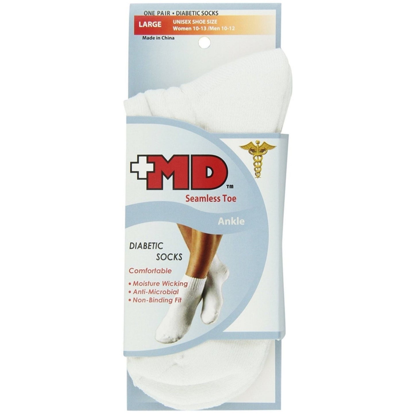 MD USA Diabetic Ankle Socks – Seamless Toe, Large (Shoe Size 9-12) Medicine Cabinets Pasteur Pharmacy