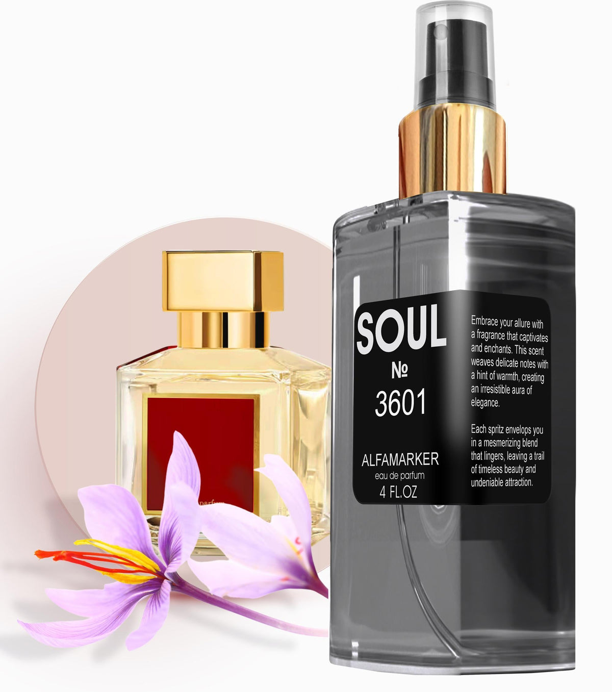 SOUL Inspired by Baccarat. R. 540 Spray 4.0 Fl Oz / 120 ml Perfume for Women and Men Unisex Eau de Parfum Long Lasting Fragrance