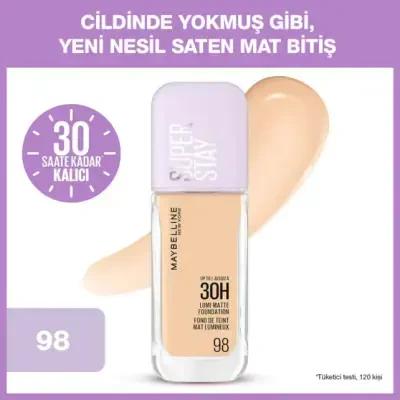 Maybelline New York Lumi Mat - 098, Matte Foundation for Natural Finish, Lightweight & Long-Lasting