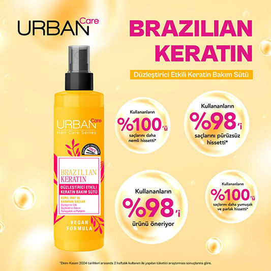 Soin capillaire à la kératine brésilienne Urban Care - Sérum nourrissant, lissant et thermoprotecteur pour des cheveux faciles à coiffer
