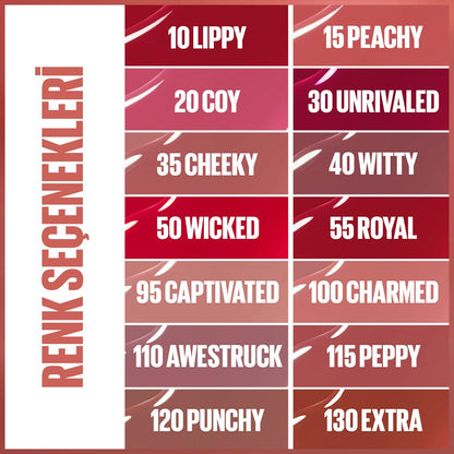 Rouge à lèvres liquide Maybelline New York Super Stay Vinyl Ink - Couleur longue tenue, fini ultra-brillant, 16h de tenue