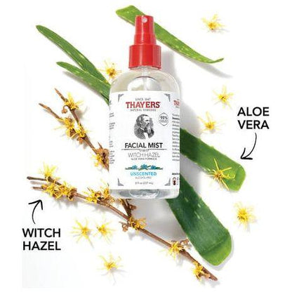 Thayers Facial Mist Unscented Witch Hazel 8 oz Facial Mist Pasteur Pharmacy