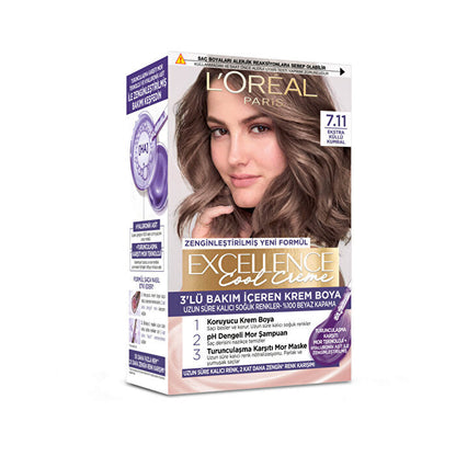 L'Oréal Paris Excellence Cool Crème Tinte para el cabello 7.11 - Rubio cenizo extra | 100% cobertura de canas