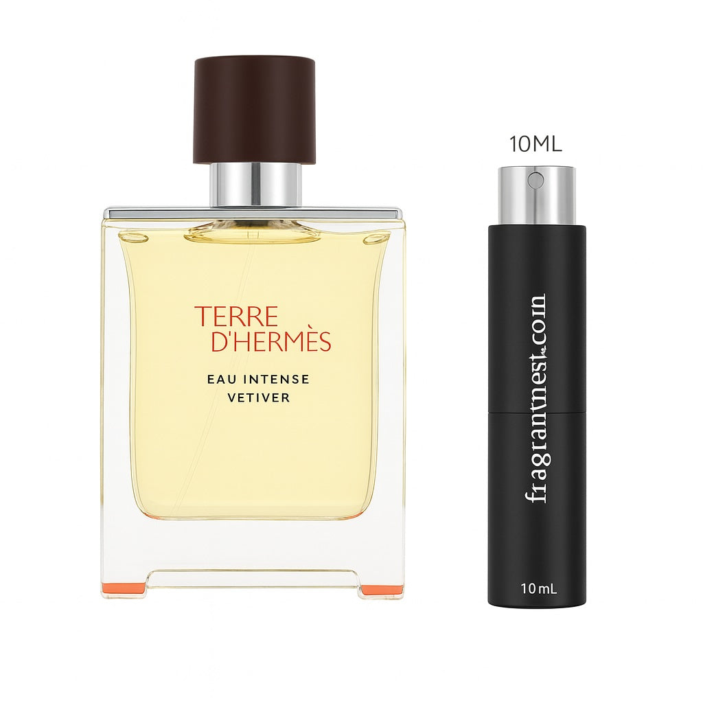 Terre D’Hermès Eau Intense Vétiver Eau De Parfum Travel Spray | Sample Fragrant Nest 10mL Glass Spray (150 Sprays)