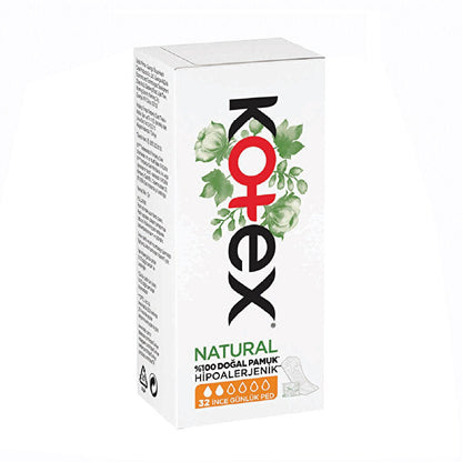 Protège-slips Kotex Natural Thin 32 unités - Hypoallergénique | Confort