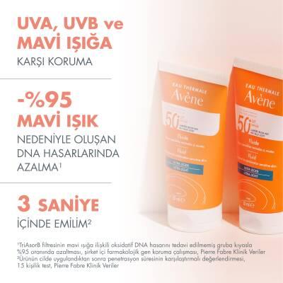 Avene Fluide SPF 50+ Sunscreen for Normal/Combination Skin - Lightweight, Non-Greasy, UVA/UVB/Blue Light Protection