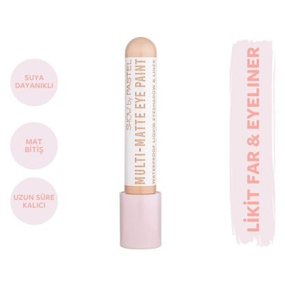 Show by Pastel Multi-Matte Eye Paint Sombra de Ojos y Delineador Resistente al Agua - Maquillaje de Larga Duración y Antienvejecimiento